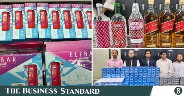 Customs officials seize foreign cigarettes at Dhaka airport